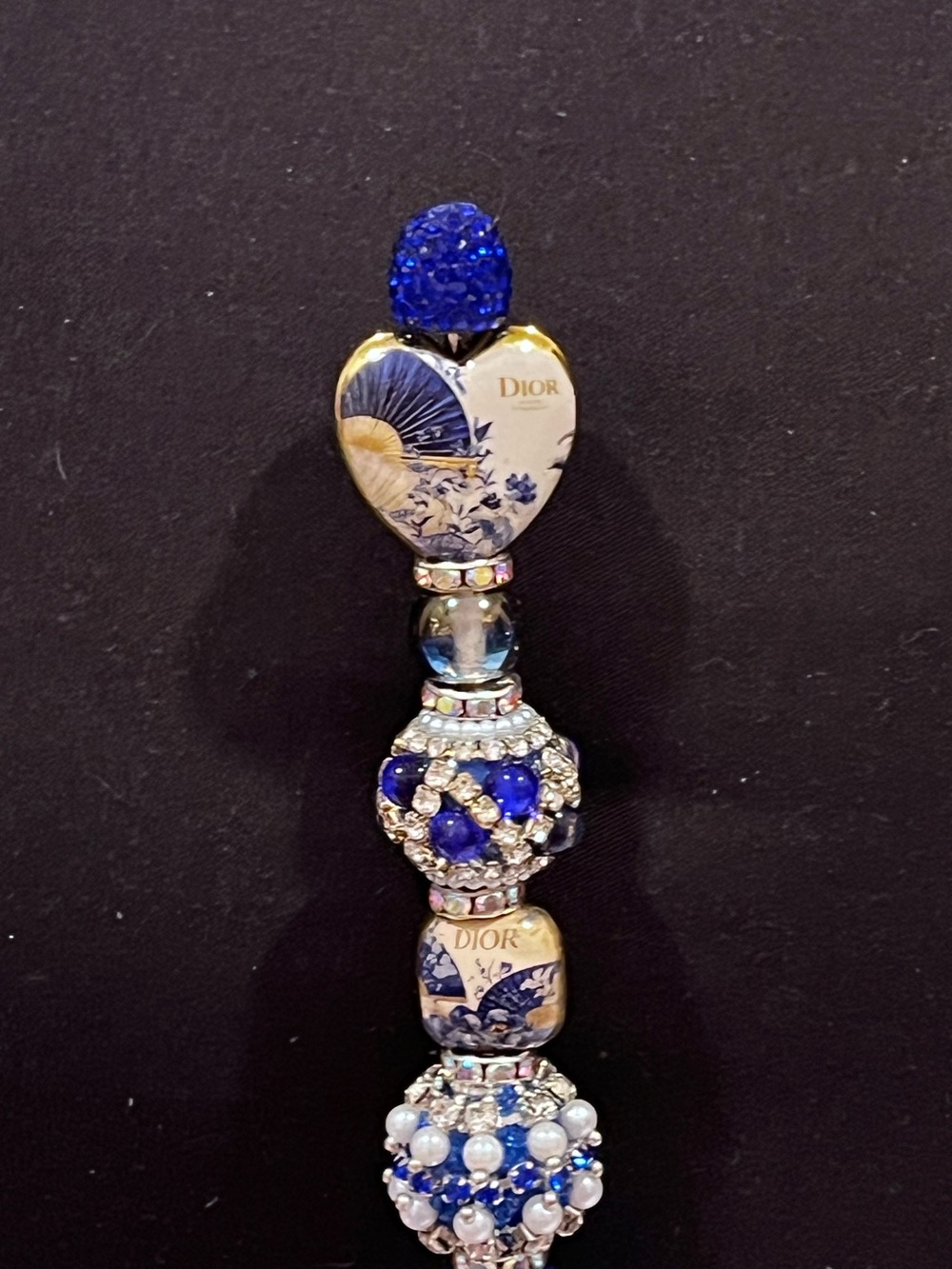 DD designer inspired heart shaped acrylic focal fancy beaded pen